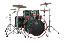 Изображение Yamaha LNB2216(ESS) бас барабан 22"х16", дуб, 8 слоёв, цвет Emerald Shadow Sunburst