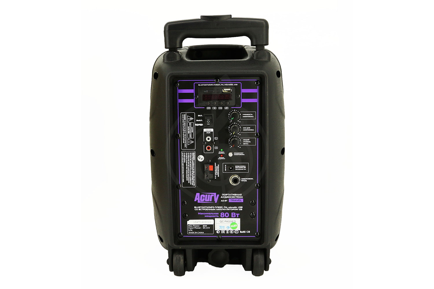 Активная акустическая система Активные акустические системы ACURY ACURY AS-8T - Мобильная акустическая система со встроенным усилителем, аккумулятором и 1 микрофоном AS-8T - фото 3
