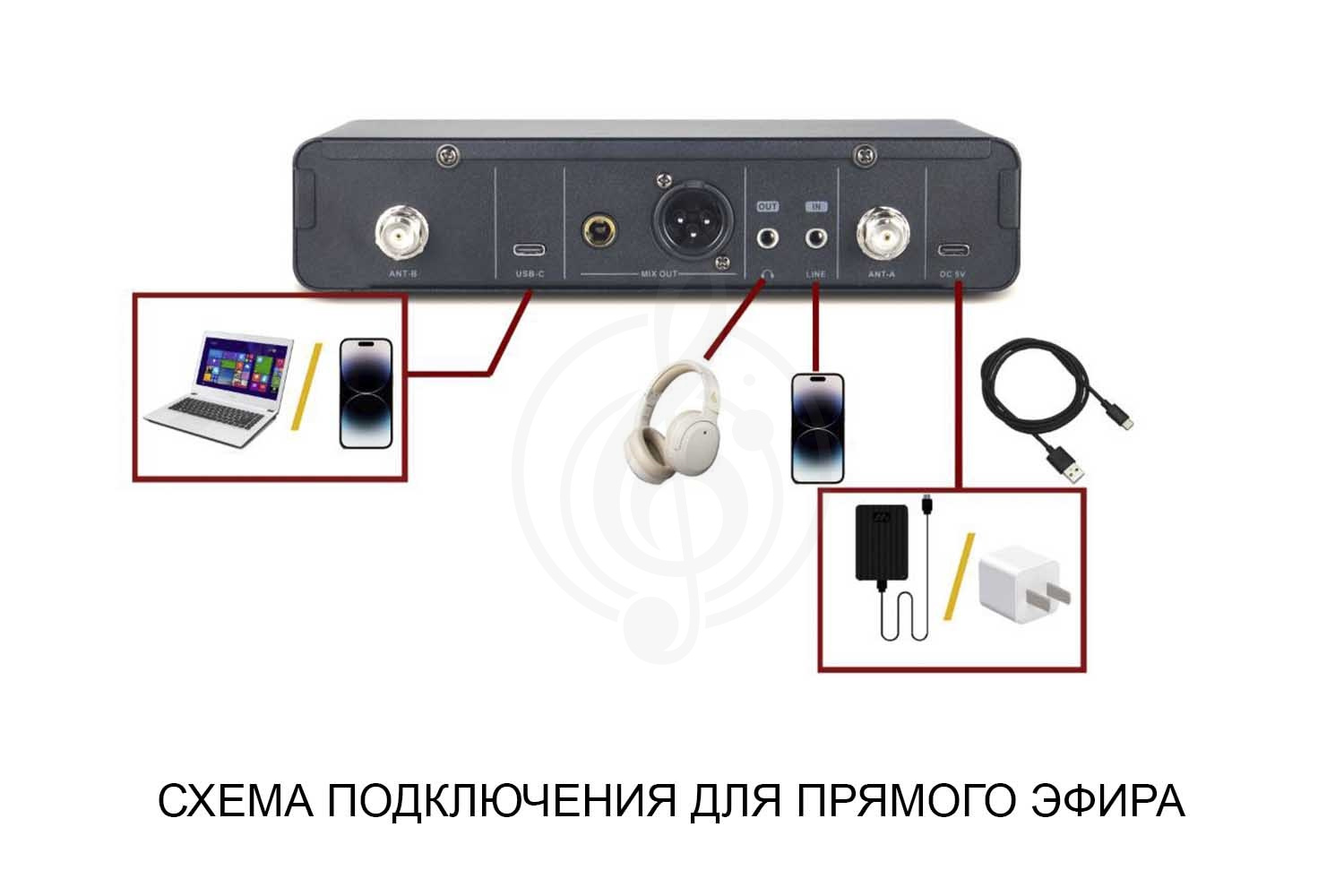 Радиосистема с ручным передатчиком ACURY Club4usbv - Беспроводной микрофон U-образного сечения,  Club4usbv8 в магазине DominantaMusic - фото 5