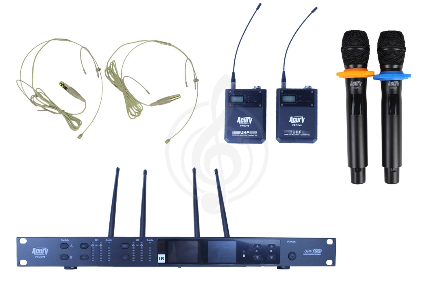 Радиосистема с ручным передатчиком ACURY PRO2V8 - Радиосистема с двумя ручными передатчиками, ACURY PRO2V8 в магазине DominantaMusic - фото 1
