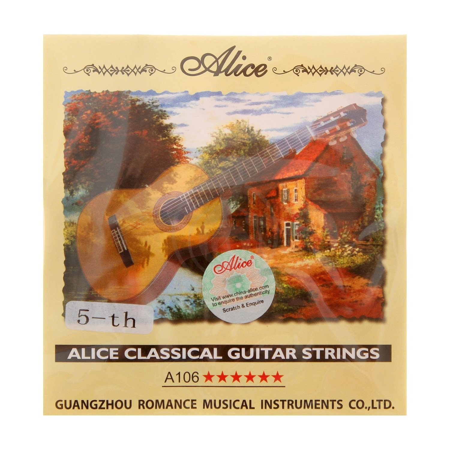 Струны для классической гитары Струны для классических гитар Alice Alice  A106-5 Струна гитарная №5 нейлон/медь A106-5 - фото 1