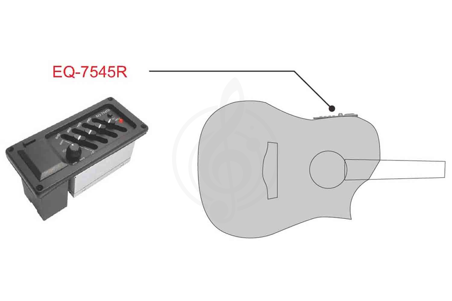 Звукосниматель для акустической гитары Alice EQ-A7545R Звукосниматель с 4-х полосным эквалайзером,  EQ-A7545R в магазине DominantaMusic - фото 2