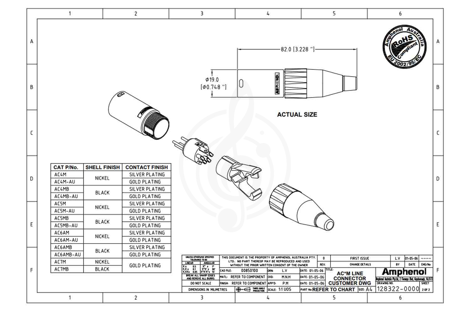 Разъем XLR AMPHENOL AC5M - Разъем XLR,  AC5M в магазине DominantaMusic - фото 2