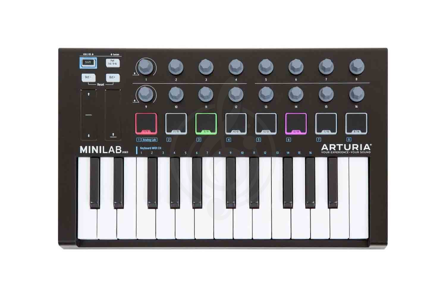 MIDI-клавиатура Arturia MiniLab MKII Black - Миди-клавиатура, Arturia MiniLab MKII Black в магазине DominantaMusic - фото 2