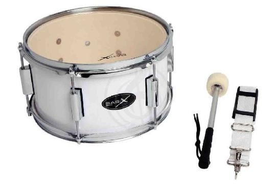 Маршевый барабан BASIX Marching Tenor Drum - Маршевый барабан тенор с ремнем и колотушкой, белый , BASIX Marching Tenor Drum в магазине DominantaMusic - фото 1