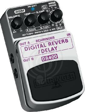 Изображение Behringer DR400 - педаль цифр. стереофонических эффектов реверберации для гитар, бас-гитар и клавиш