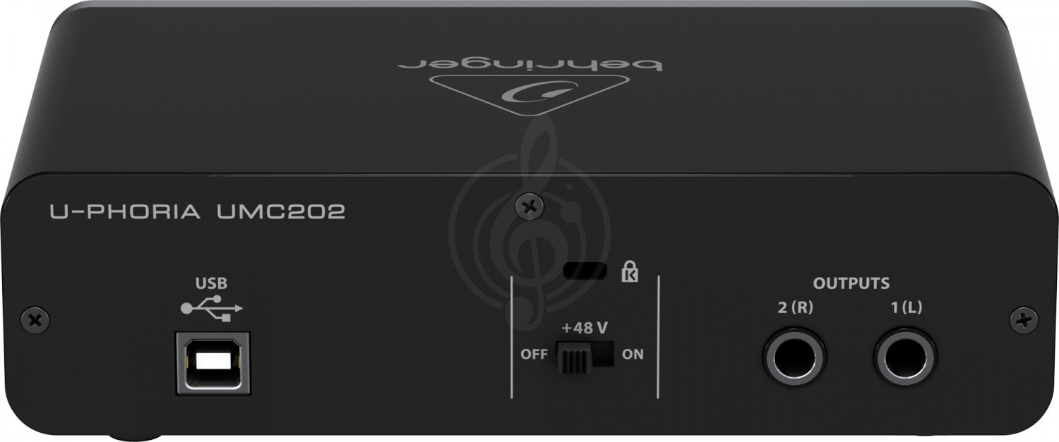 Звуковая карта Звуковые карты, аудиоинтерфейсы Behringer BEHRINGER UMC202  аудиоинтерфейс 2x2 UMC202 - фото 4