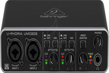 Звуковая карта Звуковые карты, аудиоинтерфейсы Behringer BEHRINGER UMC202  аудиоинтерфейс 2x2 UMC202 - фото 2