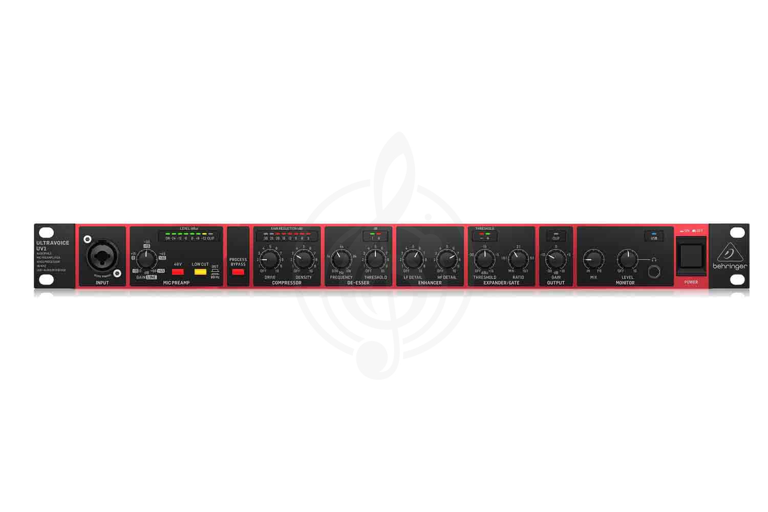 Микрофонный предусилитель BEHRINGER UV1 - микрофонный предусилитель, вокальный процессор и USB-аудиоинтерфейс 192 кГц,  UV1 в магазине DominantaMusic - фото 3