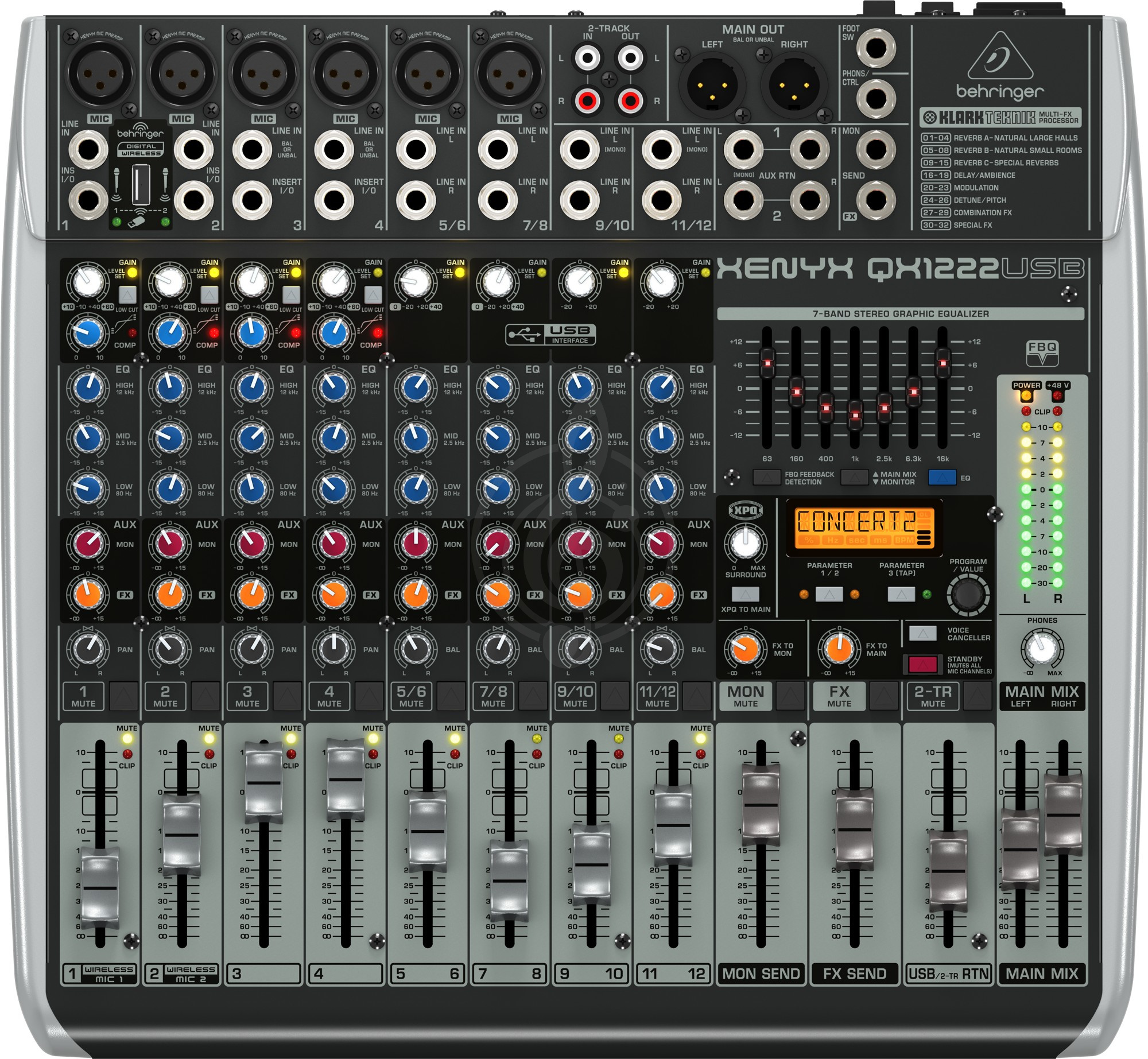 Аналоговый микшер Аналоговый микшер Behringer Behringer Xenyx QX1222USB Пульт микшерный Xenyx QX1222USB - фото 1