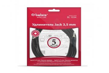 Удлинитель для наушников Y-межблочный кабель Belsis Belsis BL1034 Кабель Jack 3.5 mm вилка &lt;--&gt; Jack 3.5 розетка, удлинитель, стерео-аудио, 5 м. BL1034 - фото 3