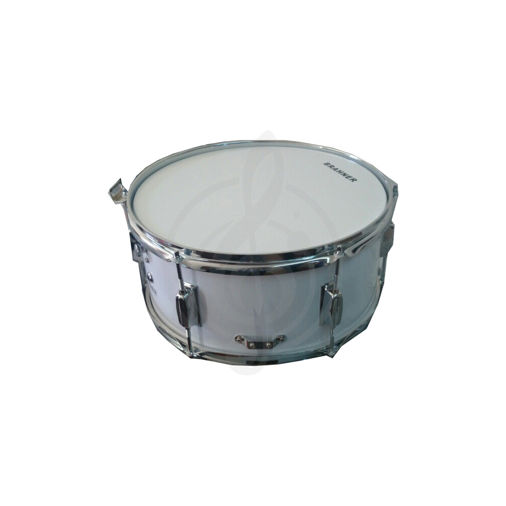 Маршевый барабан Маршевые барабаны Brahner BRAHNER  MSD-14&quot; x 6,5&quot;/WH Барабан малый маршевый палочки и ремень в комплекте, цвет белый  MSD-14&quot; x 6,5&quot;/WH - фото 1