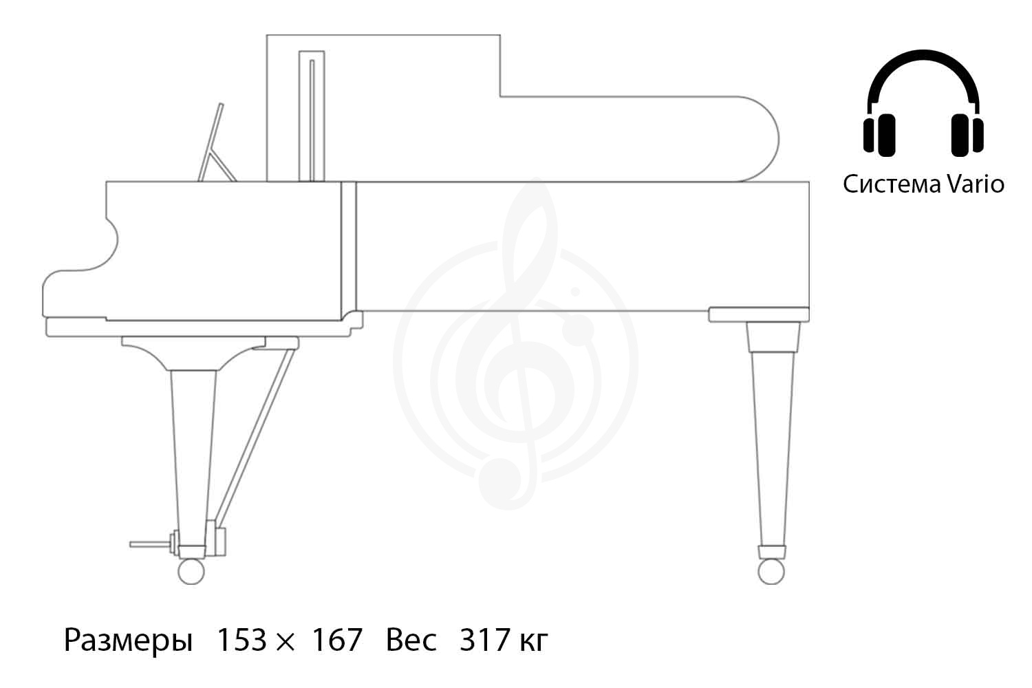 Акустический рояль C. Bechstein L 167 BLP VARIO - Рояль акустический черный, полированный, Bechstein L 167 BLP VARIO в магазине DominantaMusic - фото 2