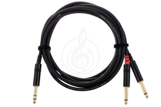 Y-кабель Cordial CFY 3 VPP Кабель Y-адаптер джек стерео 6,3 мм/2xмоно-джек 6,3 мм male, 3,0 м, черный, Cordial CFY 3 VPP в магазине DominantaMusic - фото 2