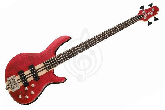 Изображение Cort A4-Plus-FMMH-WBAG-OPBC Artisan Series - Бас-гитара, красная, с чехлом