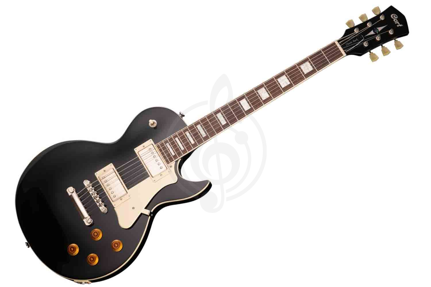 Электрогитара Les Paul Cort CR200-WBAG-BK Classic Rock - Электрогитара, черная, с чехлом, Cort CR200-WBAG-BK в магазине DominantaMusic - фото 1