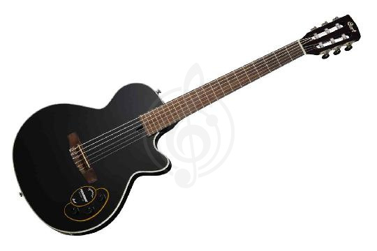 Классическая гитара 4/4 Cort Sunset-Nylectric-BK-WBAG Sunset Series - Электрогитара, нейлоновые струны, черная, с чехлом,  Sunset-Nylectric-BK-WBAG в магазине DominantaMusic - фото 1