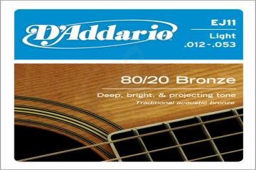 Струны для акустической гитары Струны для акустических гитар D'Addario D`Addario EJ11 - Струны для акустической гитары бронза Light 12-53 EJ11 - фото 2