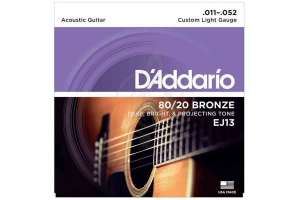 Изображение D'Addario EJ13 BRONZE 80/20 - Струны для акустической гитары, бронза 11-52