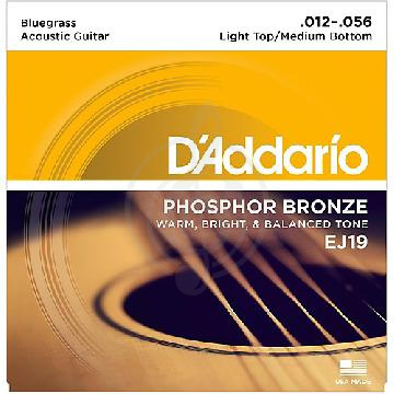 Струны для акустической гитары Струны для акустических гитар D'Addario D'Addario EJ19 - Струны для гит.ак фосфорная бронза 12-56 EJ19 - фото 1
