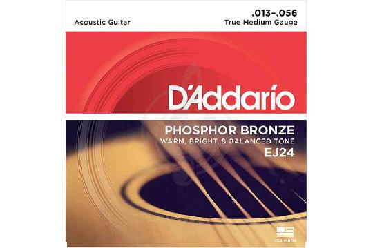 Струны для акустической гитары Струны для акустических гитар D'Addario D'Addario EJ24 Phosphor Bronze - Комплект струн для акустической гитары  EJ24 - фото 1