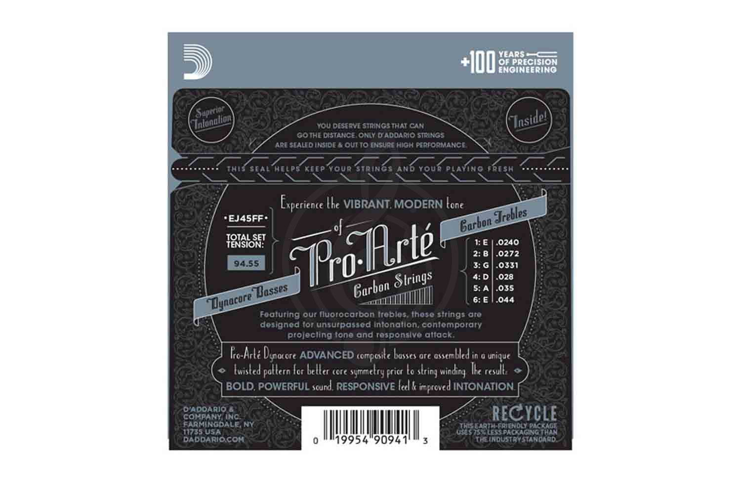 Струны для классической гитары D'Addario EJ45FF Pro-Arte Carbon - Струны для классической гитары, D'Addario EJ45FF в магазине Доминанта мьюзик - фото 4