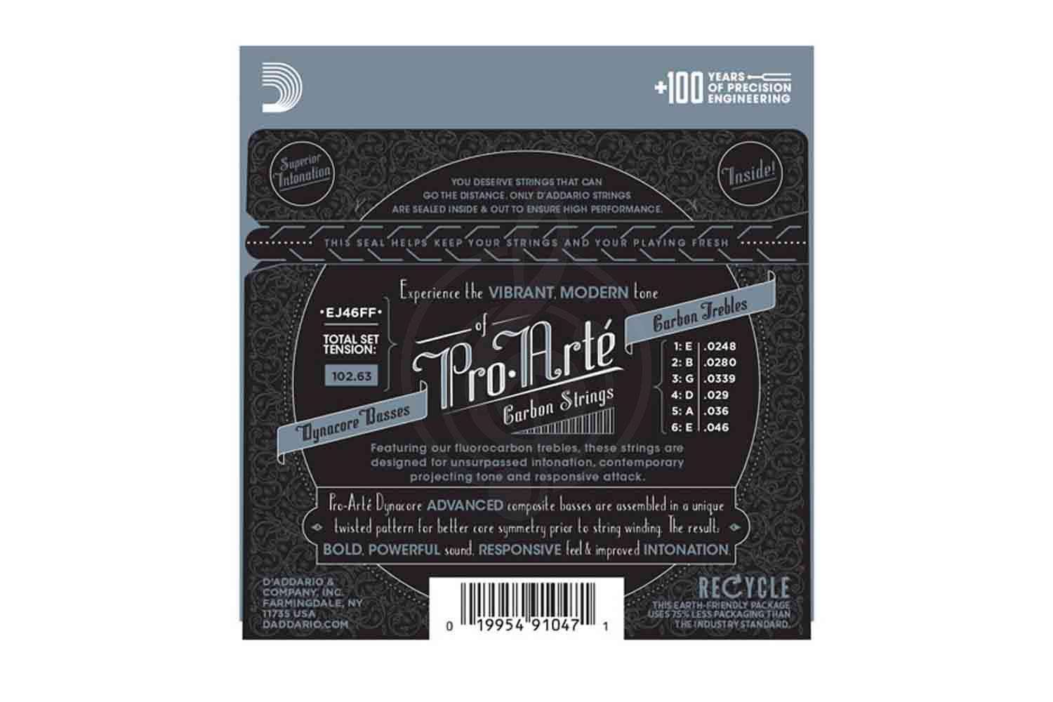 Струны для классической гитары D'Addario EJ46FF Pro-Arte Carbon - Струны для классической гитары, D'Addario EJ46FF в магазине Доминанта мьюзик - фото 4