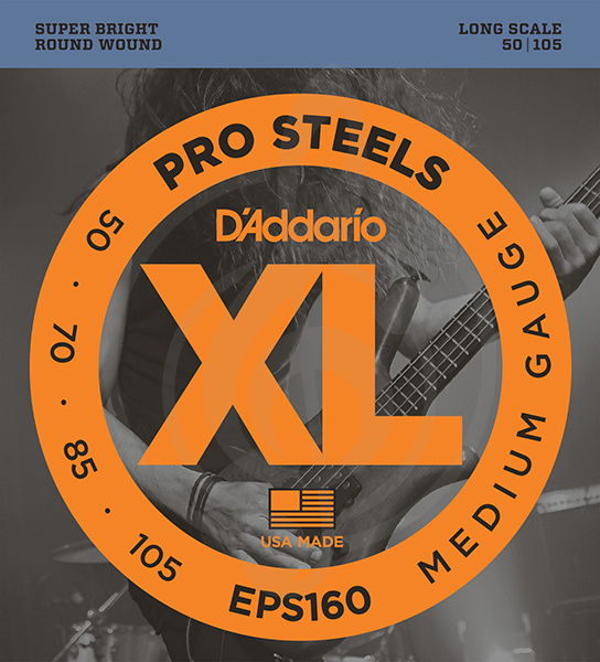 Струны для бас-гитары D'Addario EPS160- струны для 4 стр.БАС-гит, ProSteels/Long, 50-135, D'Addario EPS160 в магазине DominantaMusic - фото 1