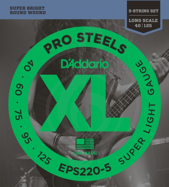 Струны для бас-гитары Струны для бас-гитар D'Addario D'Addario EPS220-5 - струны для 5-стр. БАС-гит, Long, 40-125 EPS220-5 - фото 1