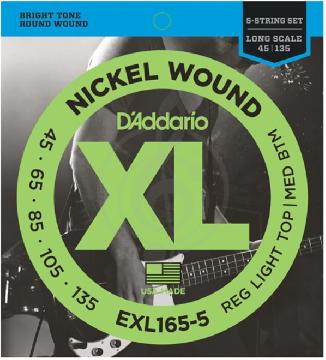 Изображение D'Addario EXL165-5 Струны для бас-гитары 45-135