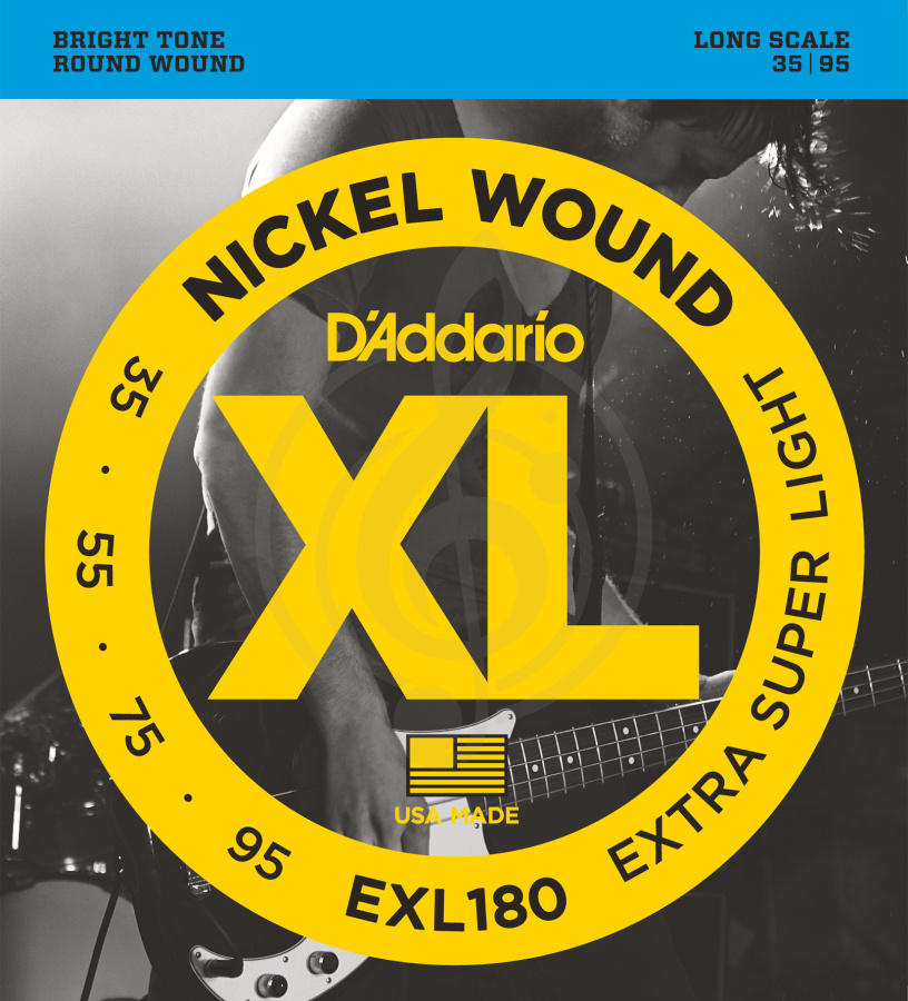 Струны для бас-гитары Струны для бас-гитар D'Addario D'Addario EXL180 - Струны для бас-гитары 35-95 EXL180 - фото 1