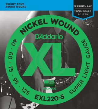 Изображение D'Addario EXL220-5 Струны для 5-струнной бас-гитары 40-125