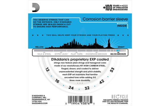 Струны для акустической гитары Струны для акустических гитар D'Addario D'ADDARIO EXP11 - Струны для акустической гитары EXP11 - фото 2