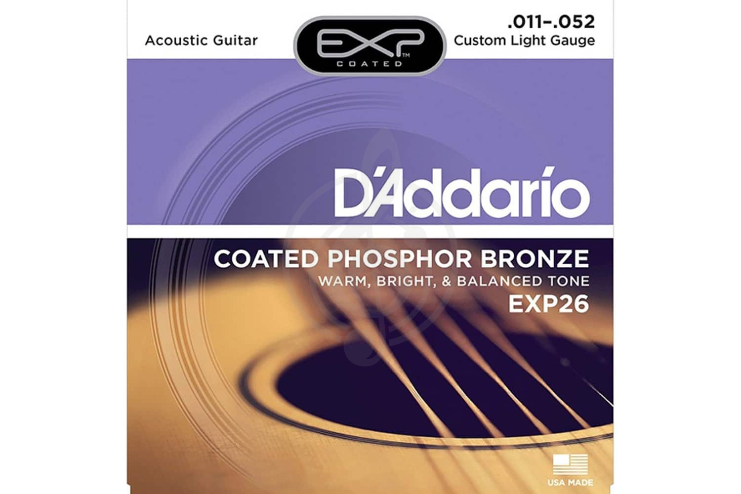 Струны для акустической гитары Струны для акустических гитар D'Addario D'Addario EXP26 Струны для акуст гитары 11-52 EXP26 - фото 1