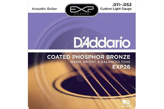 Струны для акустической гитары Струны для акустических гитар D'Addario D'Addario EXP26 Струны для акуст гитары 11-52 EXP26 - фото 1