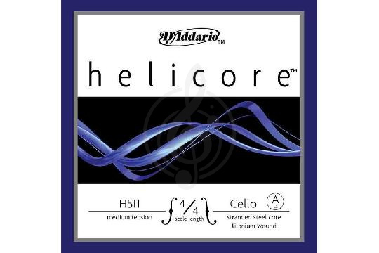 Струны для виолончели D'Addario H511-4/4M-B10 Helicore - Отдельная струна Ля/A для виолончели 4/4, среднее натяжение, D'Addario H511-4/4M-B10 Helicore в магазине DominantaMusic - фото 1