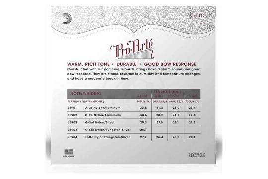 D'ADDARIO J59 3/4M Pro-Arte - Струны для виолончели - фото 2 Струны для виолончели D'ADDARIO J59 3/4M Pro-Arte - Струны для виолончели, J59 3/4M Pro-Arte в магазине DominantaMusic - фото 2