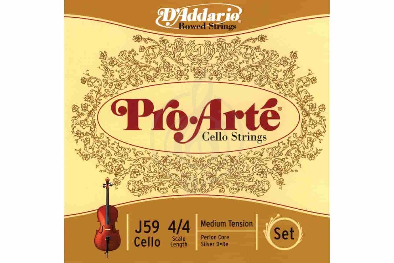 Струны для виолончели D'Addario J59-4/4M Pro-Arte - Комплект струн для виолончели 4/4, среднее натяжение, D'Addario J59-4/4M Pro-Arte в магазине DominantaMusic - фото 1