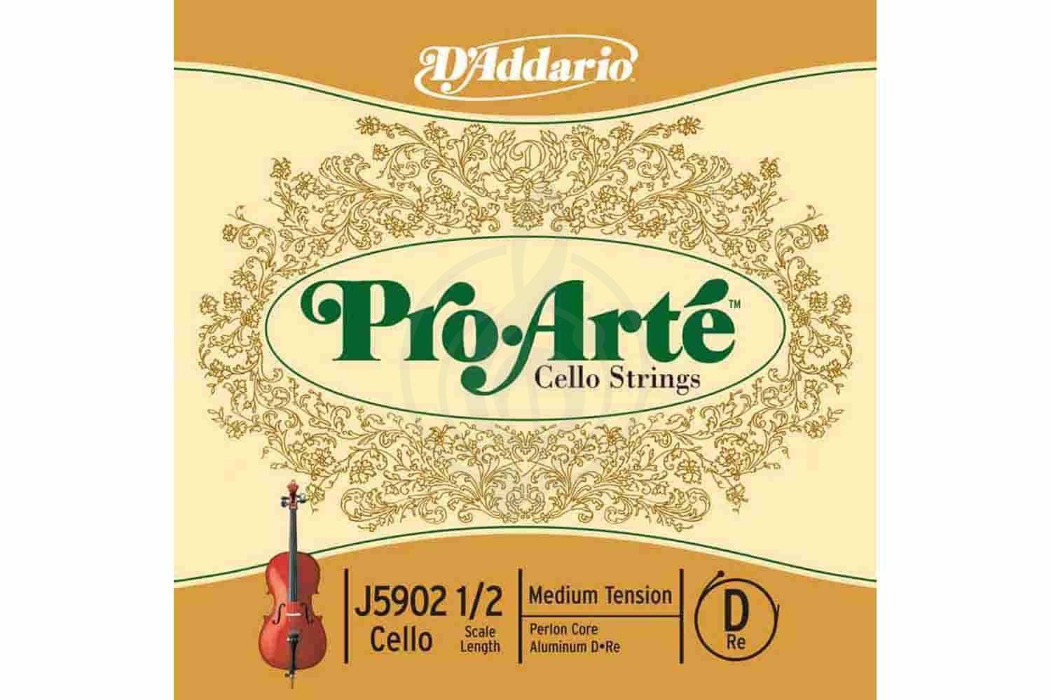 Струны для виолончели D'Addario J5902-1/2M-B10 Pro-Arte - Отдельная струна D/Ре для виолончели 1/2,  J5902-1/2M-B10 Pro-Arte в магазине DominantaMusic - фото 1