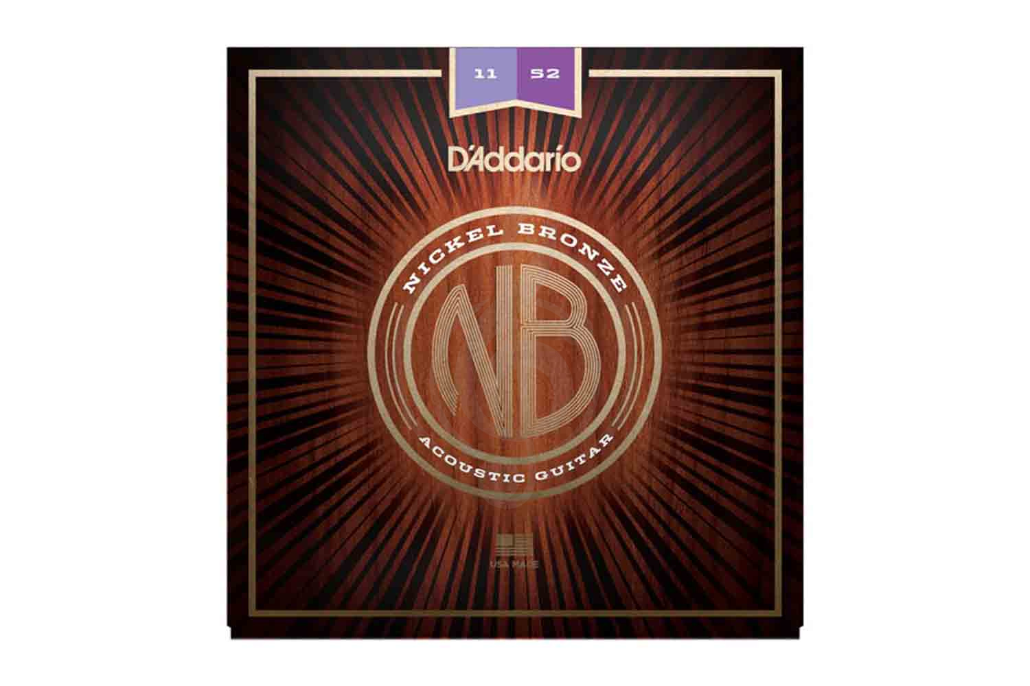 Струны для акустической гитары D'Addario NB1152 Nickel Bronze - Струны для акустической гитары, Custom Light, 11-52,  NB1152 в магазине DominantaMusic - фото 1