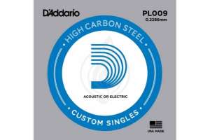 Изображение D'Addario PL009 Plain Steel Отдельная струна без обмотки, сталь, .009