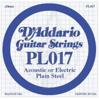 Изображение D'Addario PL017 Plain Steel Отдельная струна без обмотки, сталь, .017