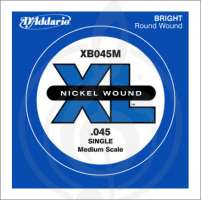 Изображение D'Addario XB045M Nickel Wound - Отдельная струна для бас-гитары, никелированная, 045