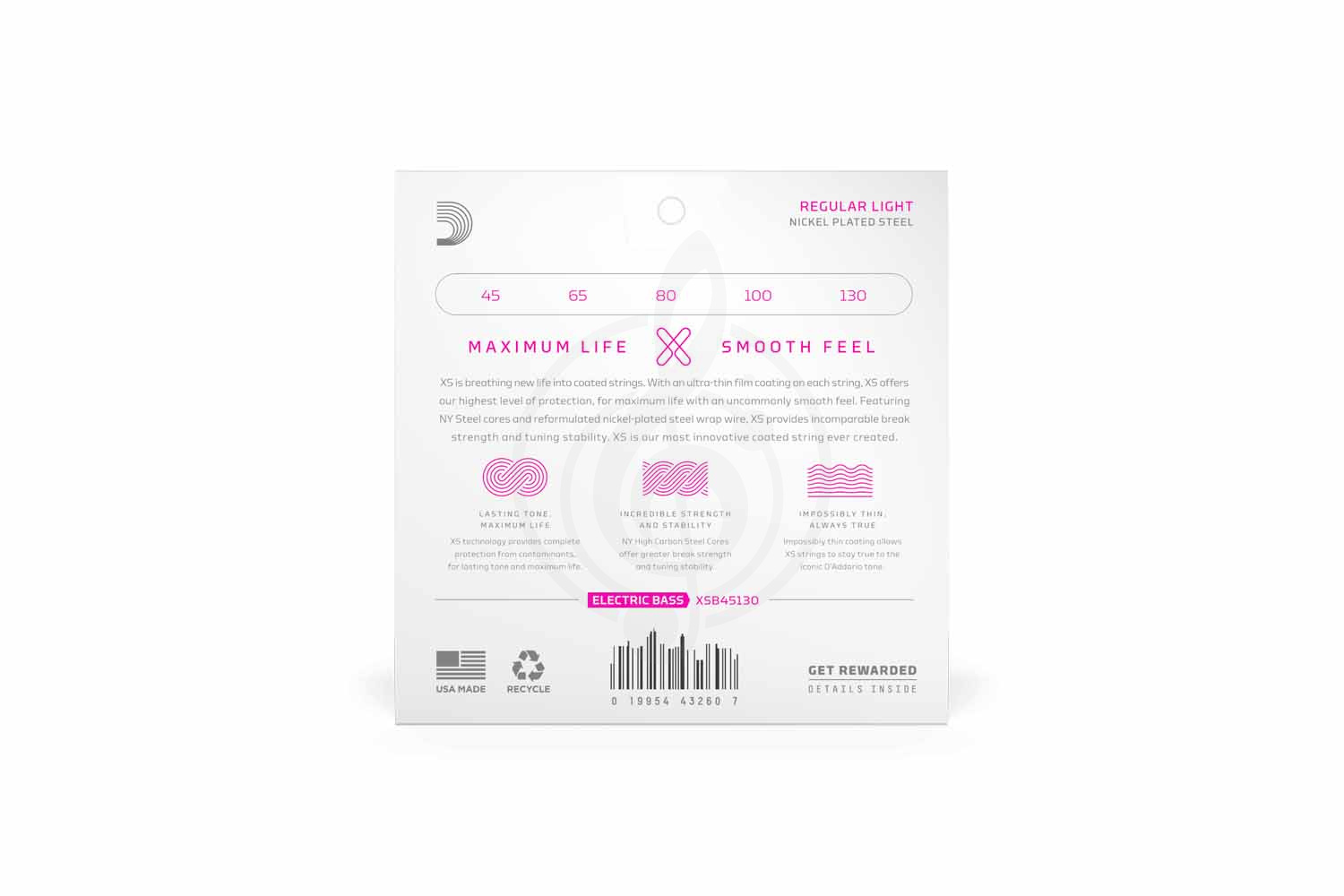 Струны для бас-гитары D'Addario XSB45130 XS Nickel - Комплект струн для 5-струнной бас-гитары, D'Addario XSB45130 XS Nickel в магазине Доминанта мьюзик - фото 3