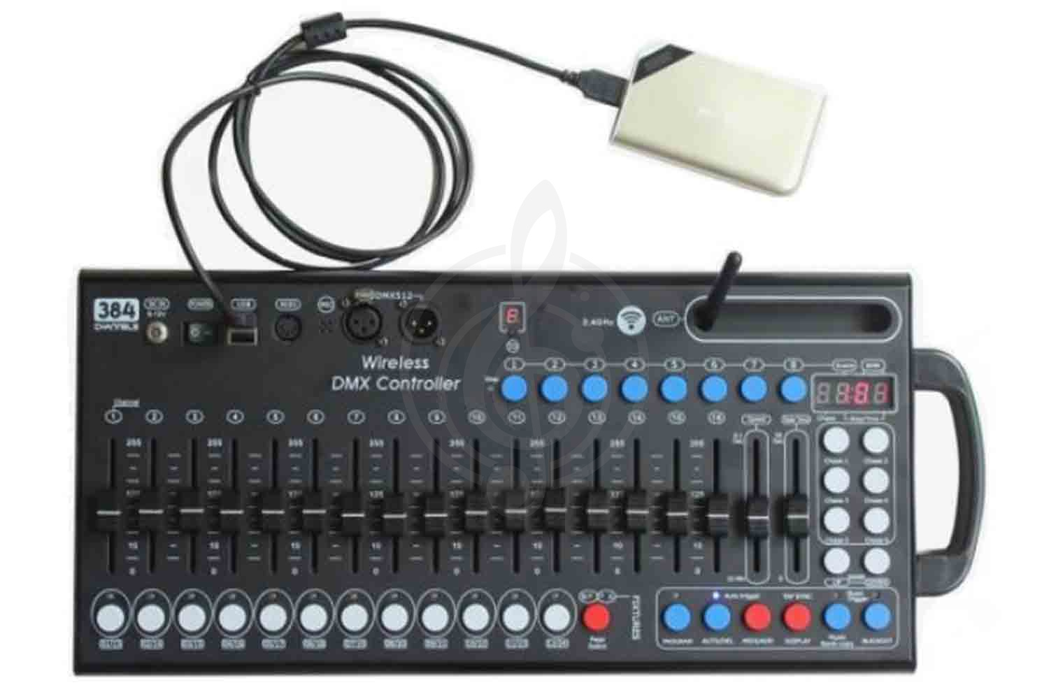 Пульт и контроллер DMX Пульты и контроллеры DMX Art Wizard DJ Lights DM300 - Пульт управления световыми приборами с беспрпередатчиком DMX-сигнала 2.4 гГц DM300 - фото 1
