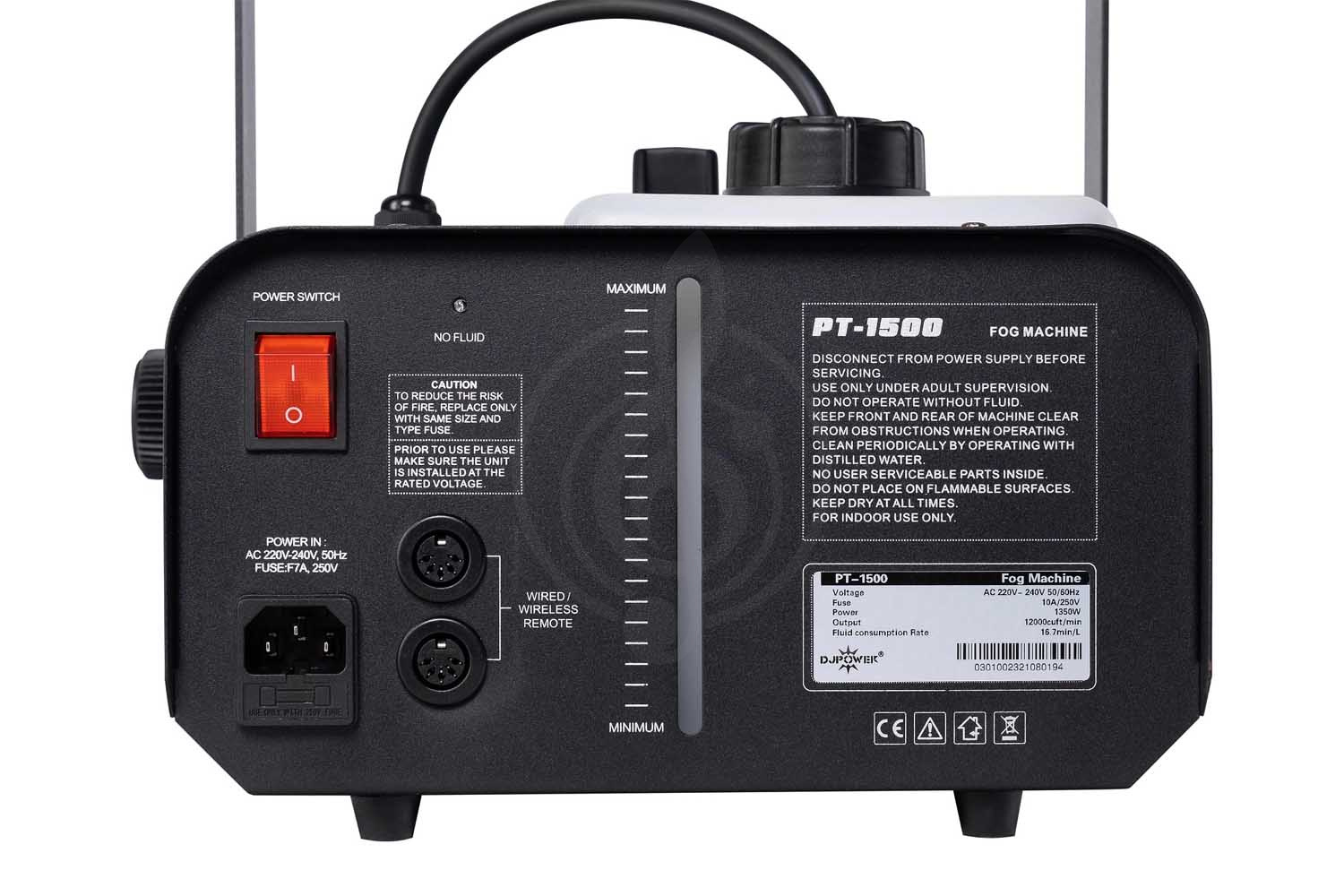 DJPower PT-1500 - Генератор дыма - фото 4 Дым-машина DJPower PT-1500 - Генератор дыма, PT-1500 в магазине DominantaMusic - фото 4