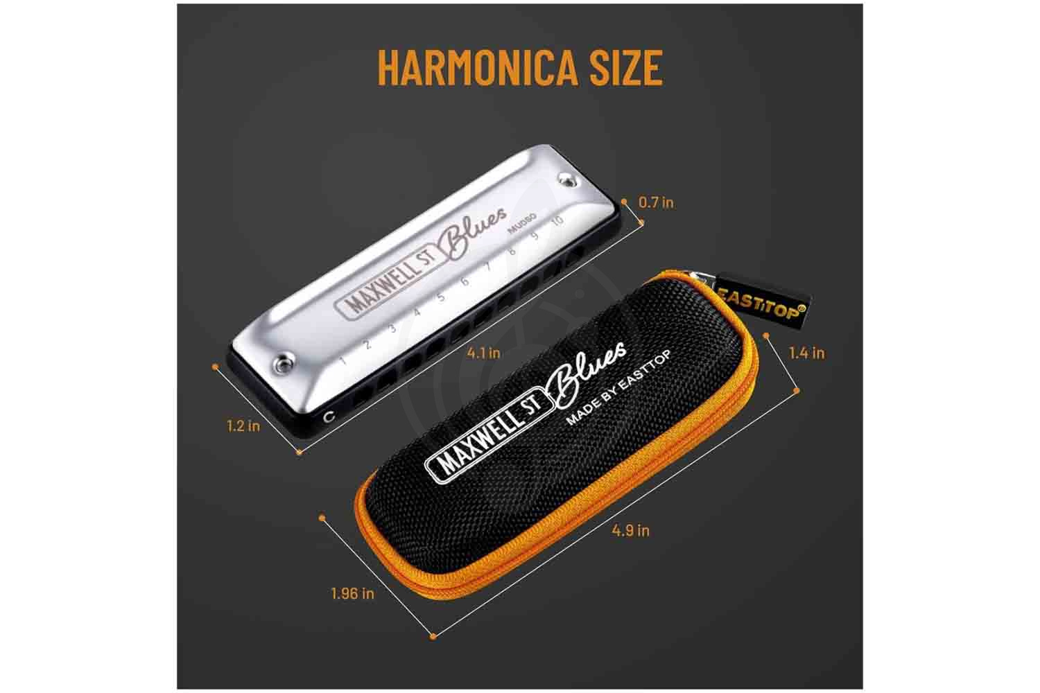 Диатоническая губная гармошка EASTTOP MS030 G (Maxwell ST) - Диатоническая губная гармошка, EASTTOP MS030 G в магазине DominantaMusic - фото 5