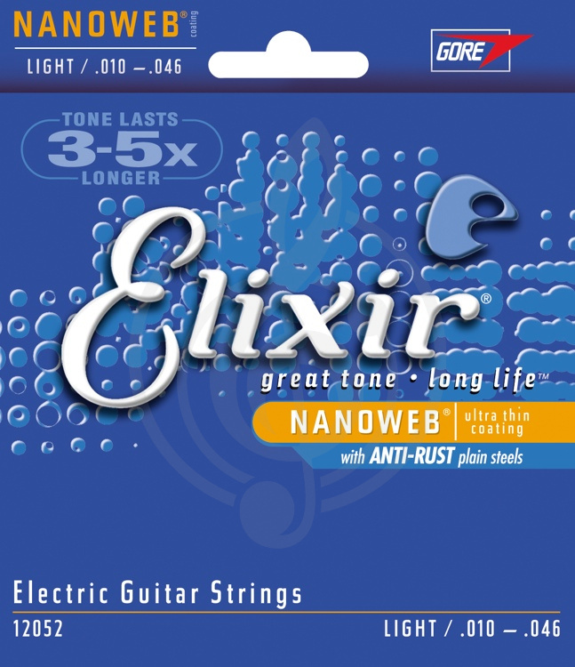 Струны для электрогитары Струны для электрогитар Elixir Elixir 12052 NanoWeb  струны для электрогитары 10-46 12052 - фото 1