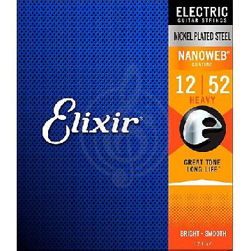 Струны для электрогитары Струны для электрогитар Elixir Elixir 12152 NANOWEB, струны для электрогитары 12-52 12152 - фото 1