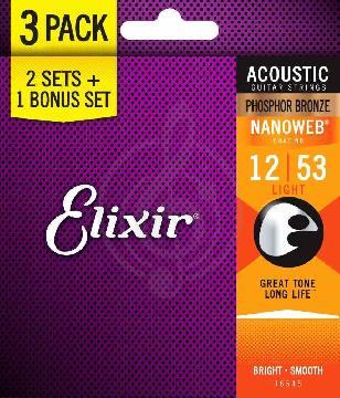 Изображение Elixir 16545 NanoWeb - струны для акустич. гитары 12-53
